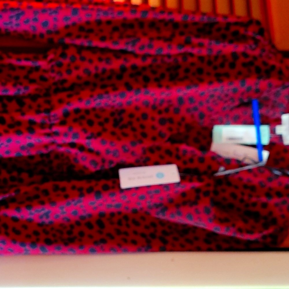 Red cheetah print crossover top